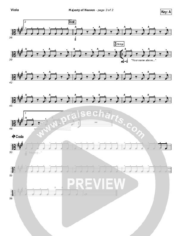 Majesty Of Heaven Viola (Chris Tomlin)