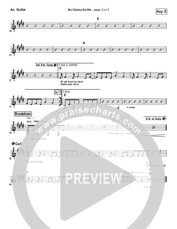 No Chains On Me Acoustic Guitar (Chris Tomlin)