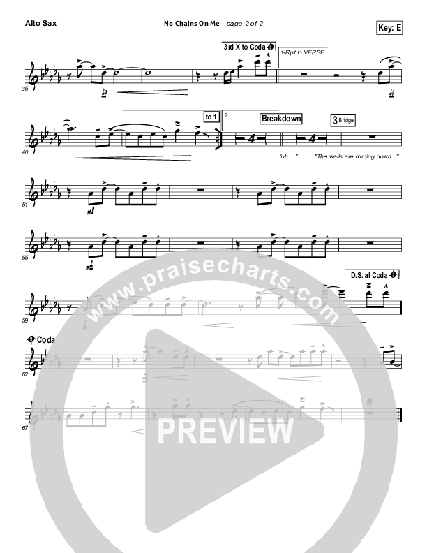 No Chains On Me Alto Sax (Chris Tomlin)