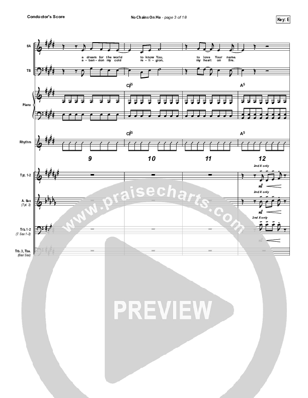 No Chains On Me Conductor's Score (Chris Tomlin)