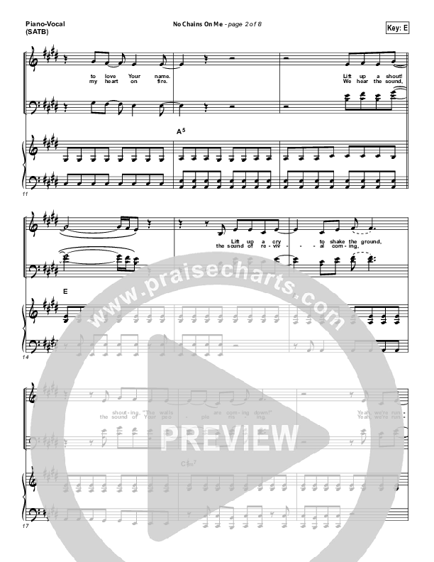 No Chains On Me Piano/Vocal (Chris Tomlin)