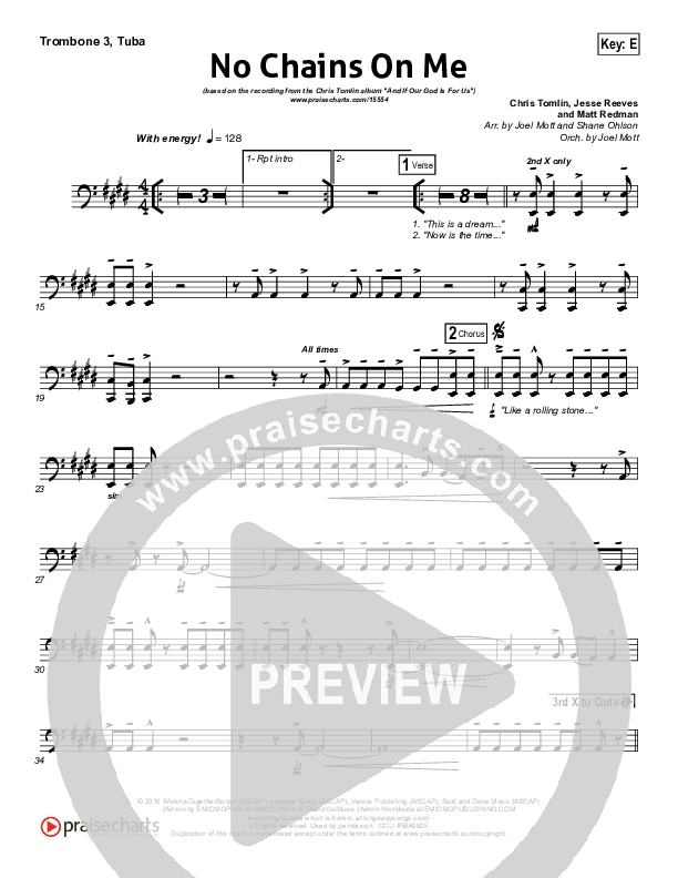 No Chains On Me Trombone 3/Tuba (Chris Tomlin)