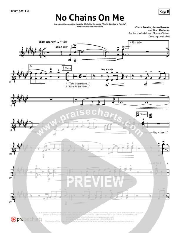 No Chains On Me Trumpet 1,2 (Chris Tomlin)