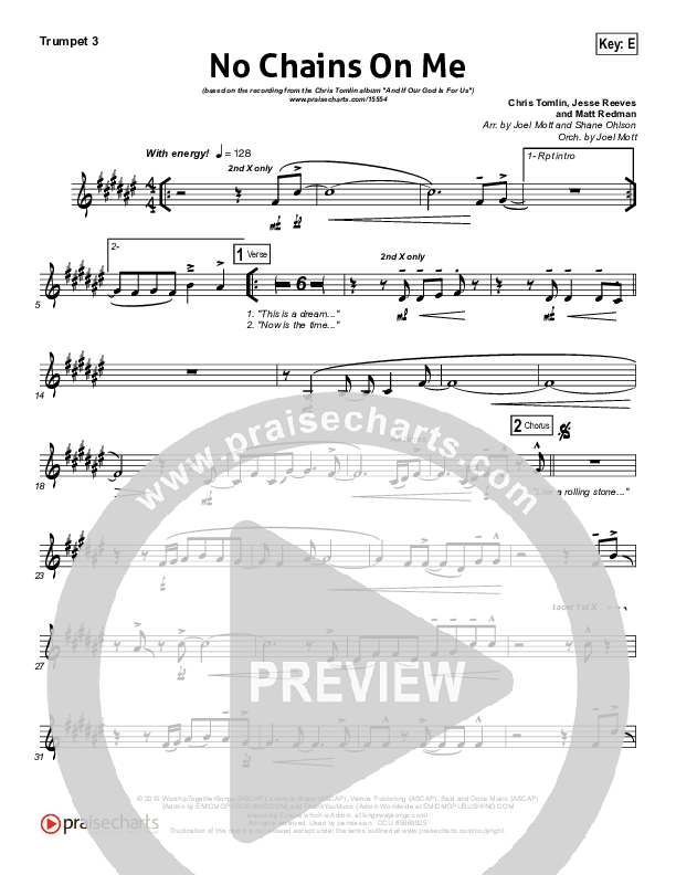 No Chains On Me Trumpet 3 (Chris Tomlin)