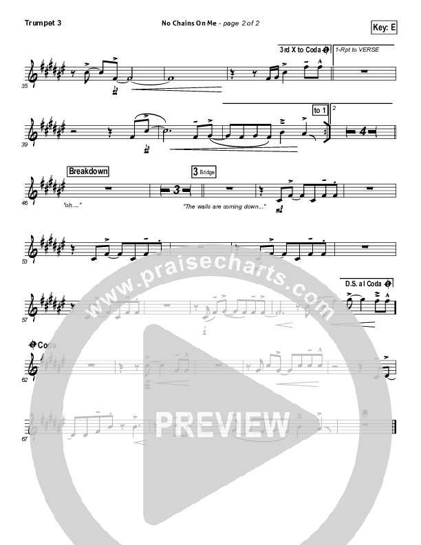 No Chains On Me Trumpet 3 (Chris Tomlin)