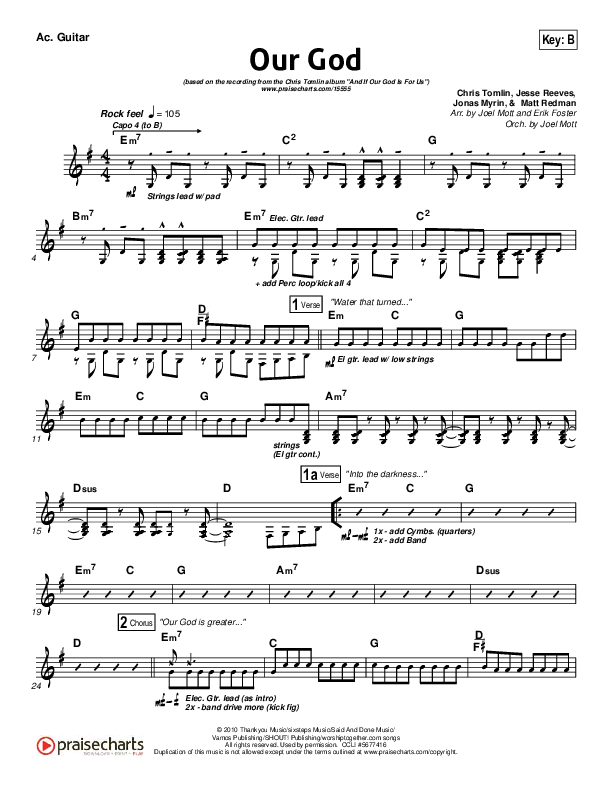 Our God Acoustic Guitar (Chris Tomlin)