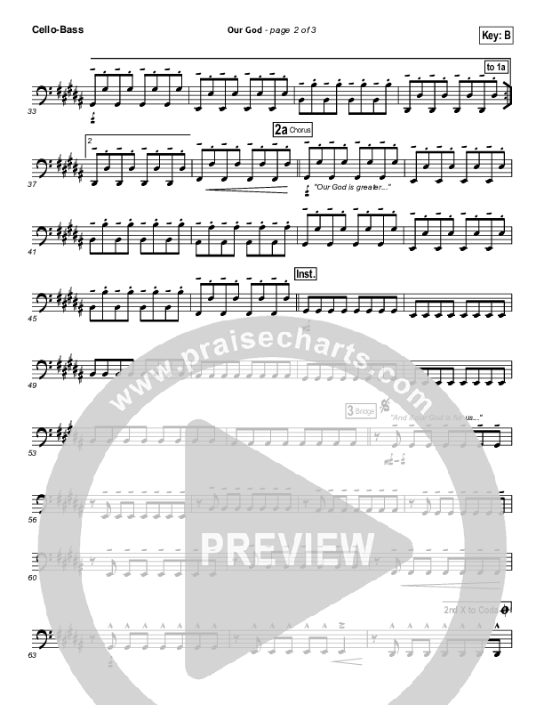 Our God Cello/Bass (Chris Tomlin)