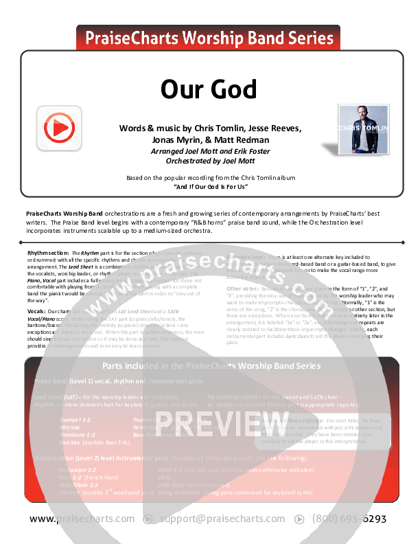 Our God Cover Sheet (Chris Tomlin)
