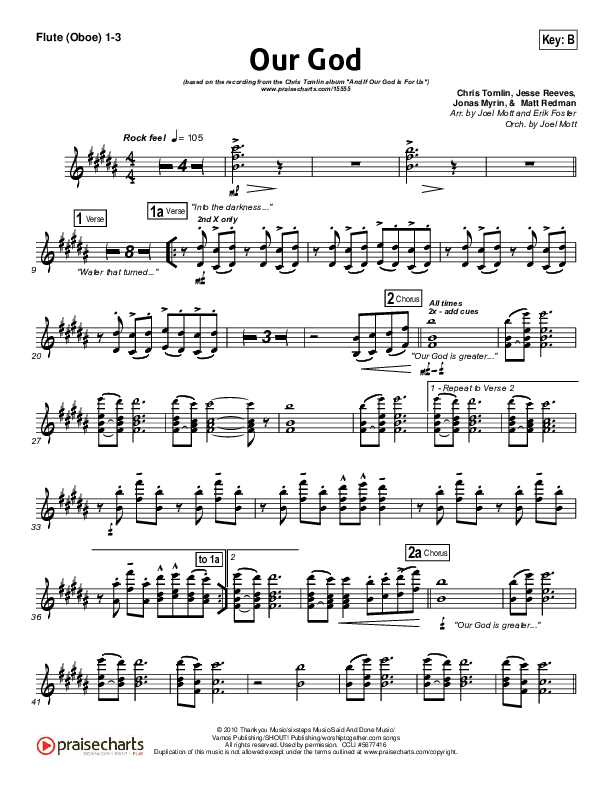 Our God Flute/Oboe 1/2/3 (Chris Tomlin)