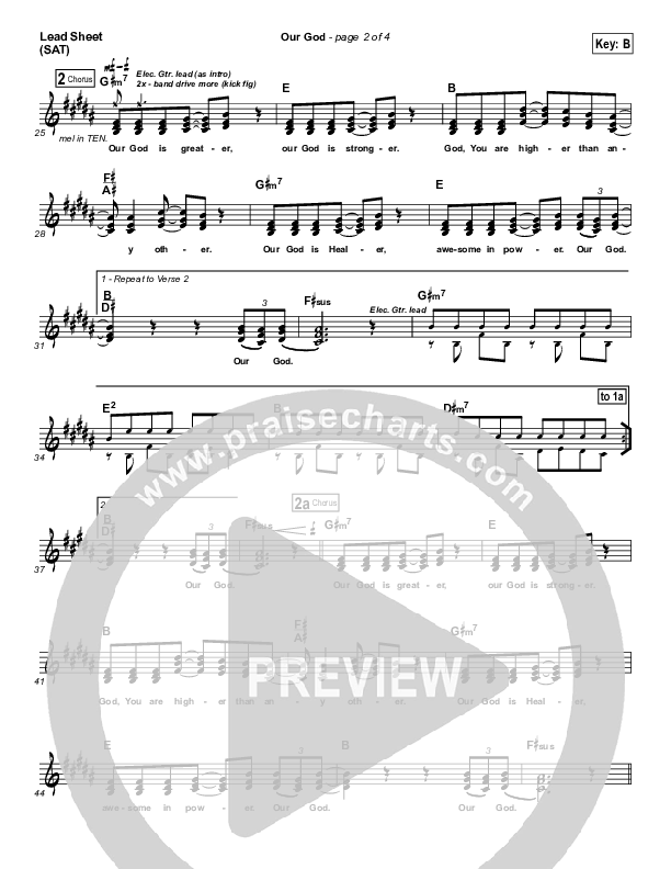 Our God Lead Sheet (SAT) (Chris Tomlin)