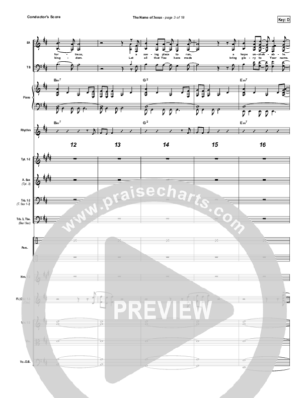 The Name Of Jesus Conductor's Score (Chris Tomlin)