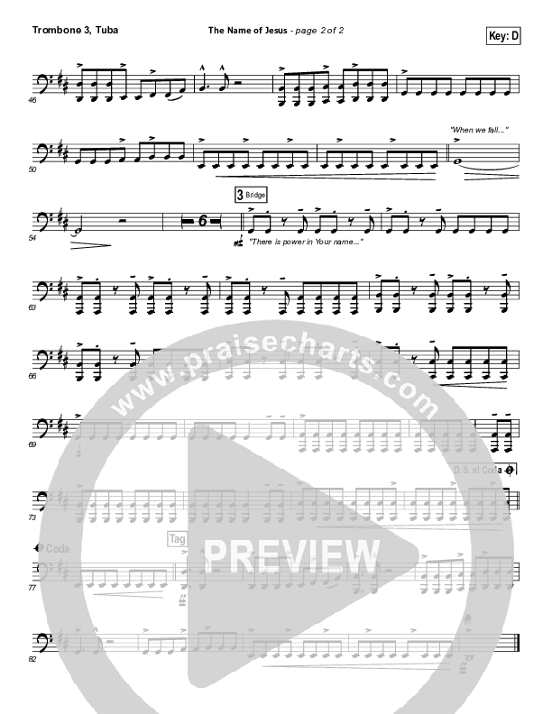 The Name Of Jesus Trombone 3/Tuba (Chris Tomlin)