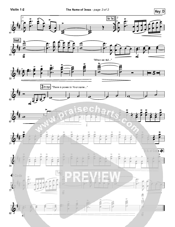 The Name Of Jesus Violin 1/2 (Chris Tomlin)