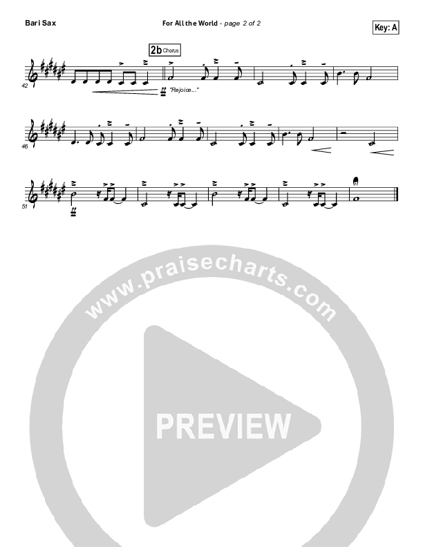 For All The World Bari Sax (Phillips Craig & Dean)