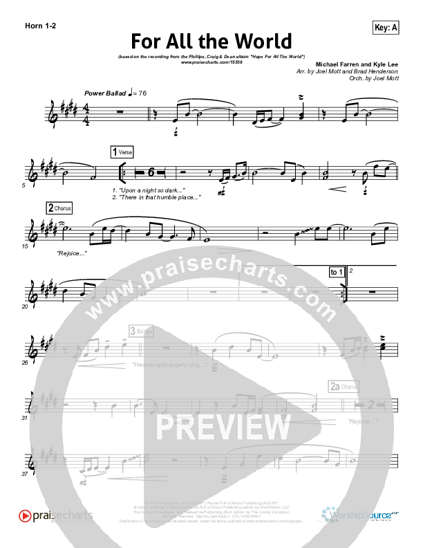 For All The World French Horn 1/2 (Phillips Craig & Dean)