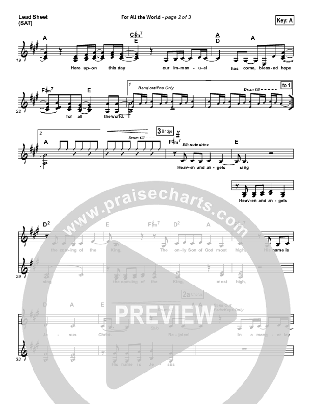 For All The World Lead Sheet (SAT) (Phillips Craig & Dean)