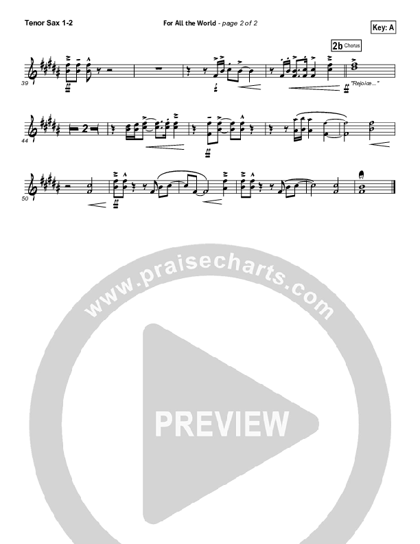 For All The World Tenor Sax 1/2 (Phillips Craig & Dean)