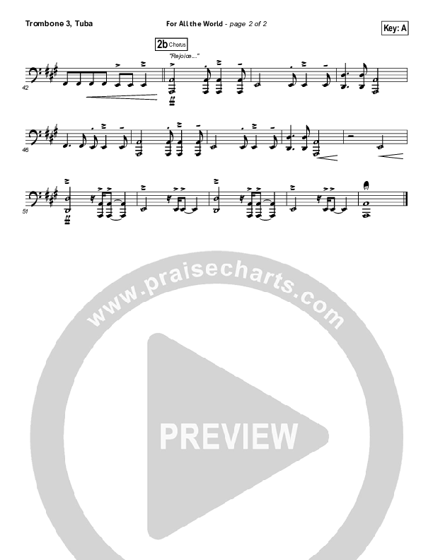 For All The World Trombone 3/Tuba (Phillips Craig & Dean)