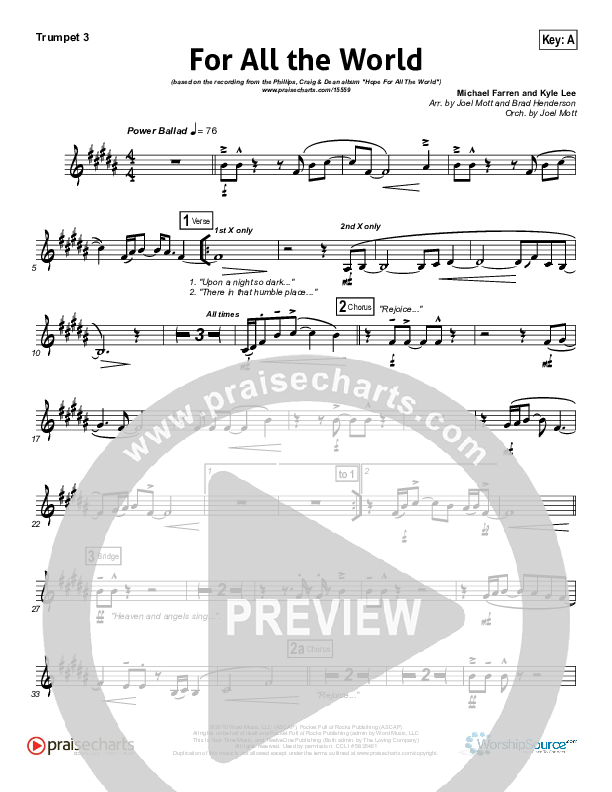 For All The World Trumpet 3 (Phillips Craig & Dean)