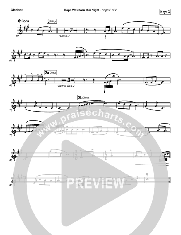 Hope Was Born This Night Clarinet (Sidewalk Prophets)