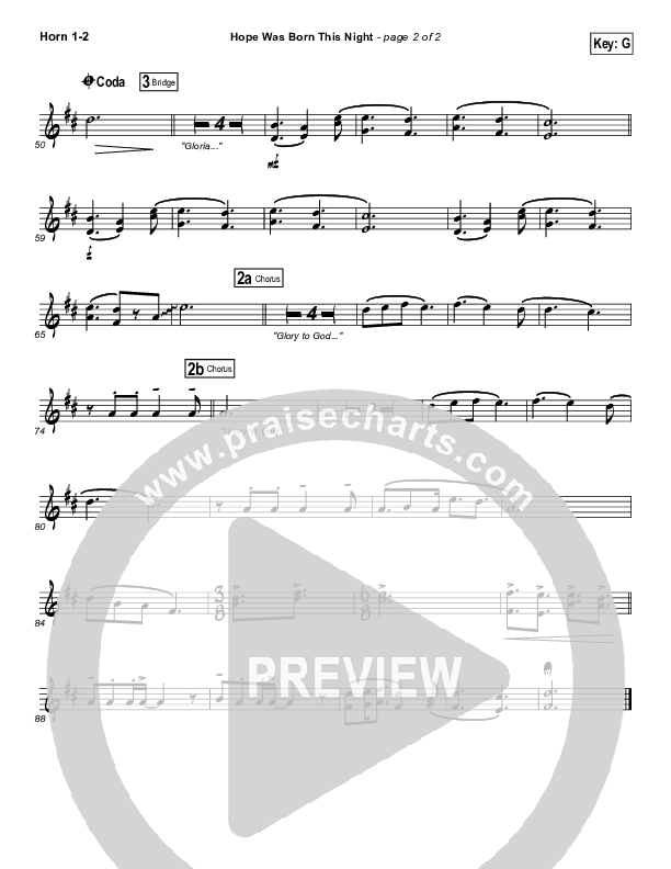 Hope Was Born This Night French Horn 1/2 (Sidewalk Prophets)