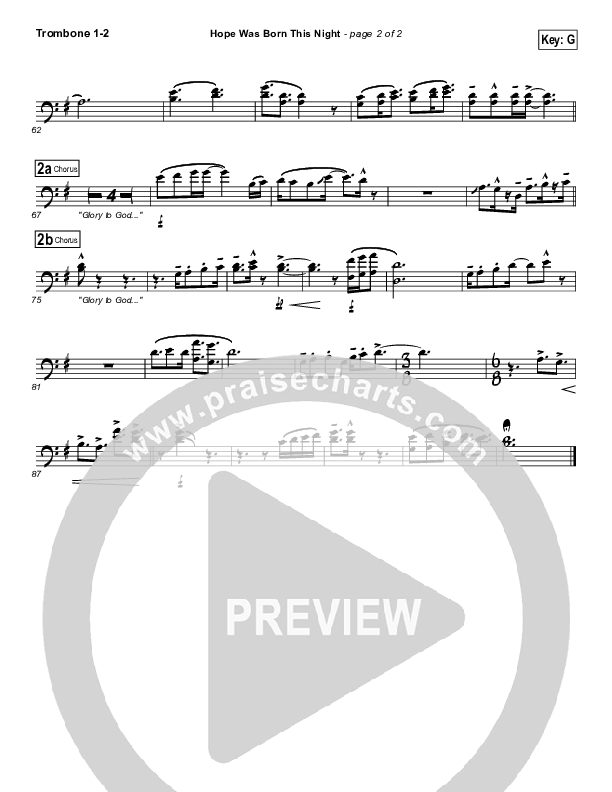 Hope Was Born This Night Trombone 1/2 (Sidewalk Prophets)