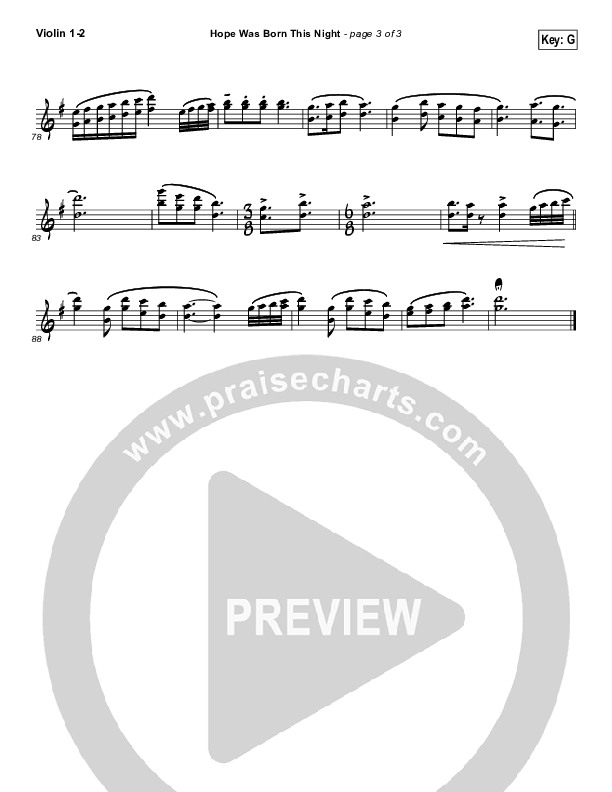 Hope Was Born This Night Violin 1/2 (Sidewalk Prophets)