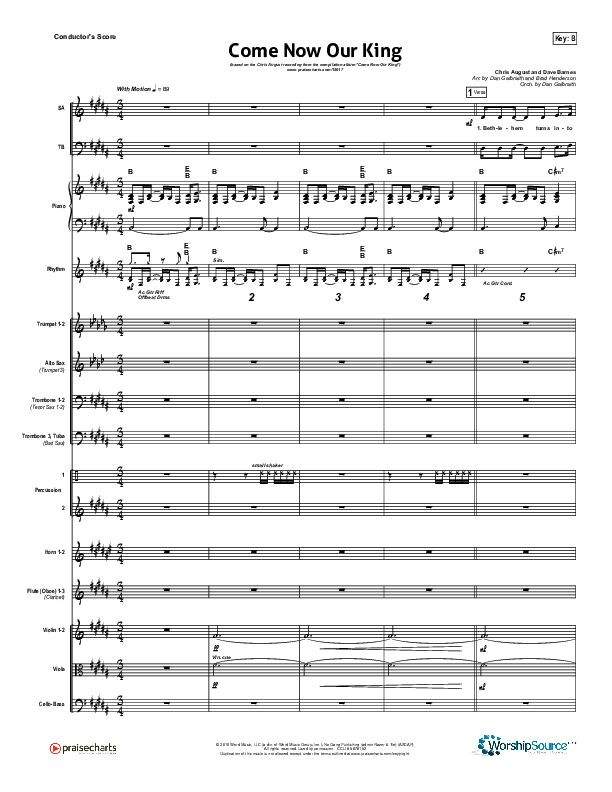 Come Now Our King  Conductor's Score (Chris August)