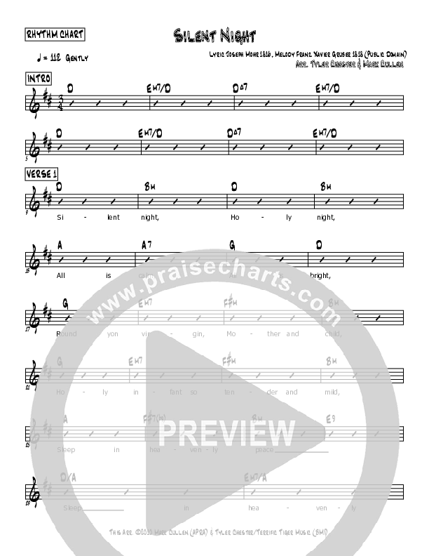 Silent Night Rhythm Chart (Mark Cullen)