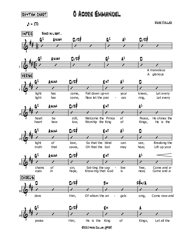 O Adore Emmanuel Rhythm Chart (Mark Cullen)