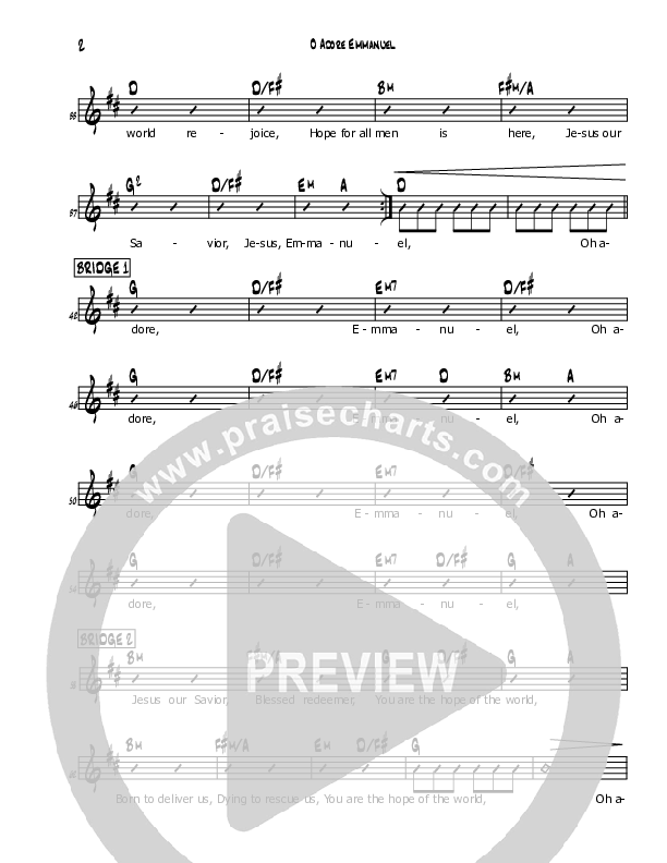 O Adore Emmanuel Rhythm Chart (Mark Cullen)