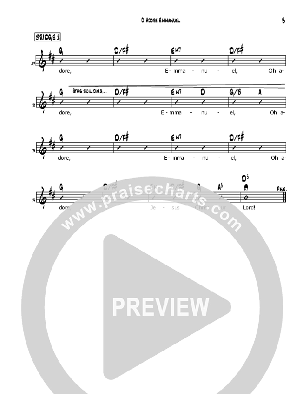 O Adore Emmanuel Rhythm Chart (Mark Cullen)