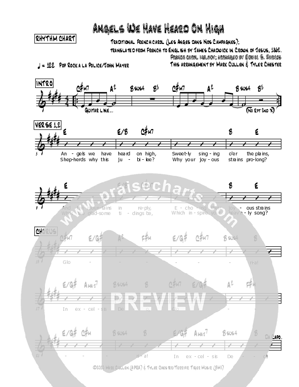 Angels We Have Heard On High Rhythm Chart (Mark Cullen)