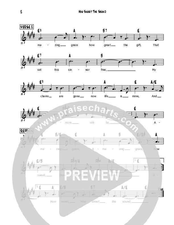 How Sweet The Sound (Amazing Grace) Lead Sheet (Mark Cullen)