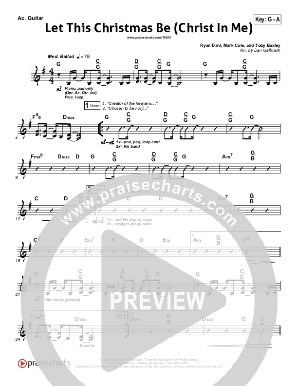Let This Christmas Be (Christ In Me) Acoustic Guitar (PraiseCharts Band)
