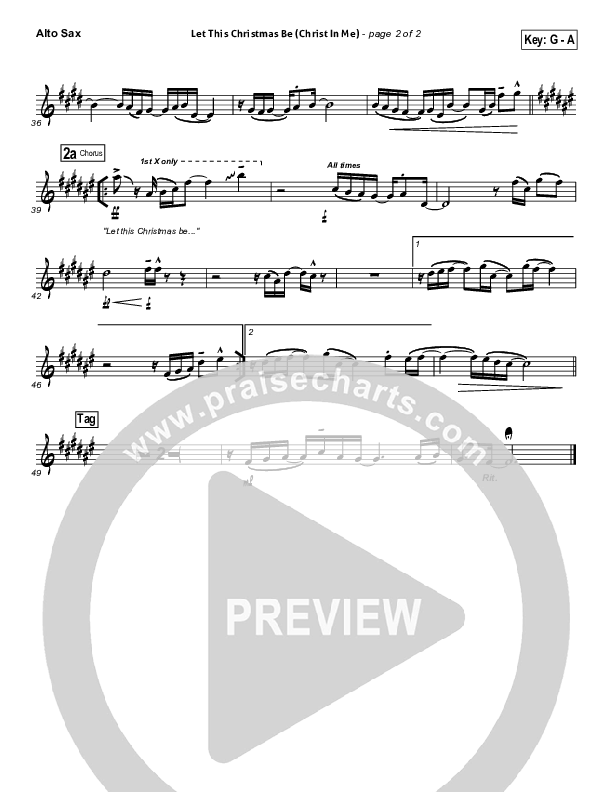 Let This Christmas Be (Christ In Me) Alto Sax (PraiseCharts Band)