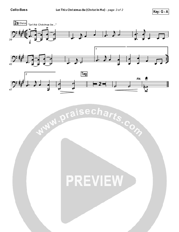 Let This Christmas Be (Christ In Me) Cello/Bass (PraiseCharts Band)