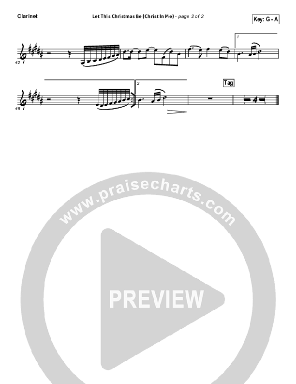 Let This Christmas Be (Christ In Me) Clarinet (PraiseCharts Band)