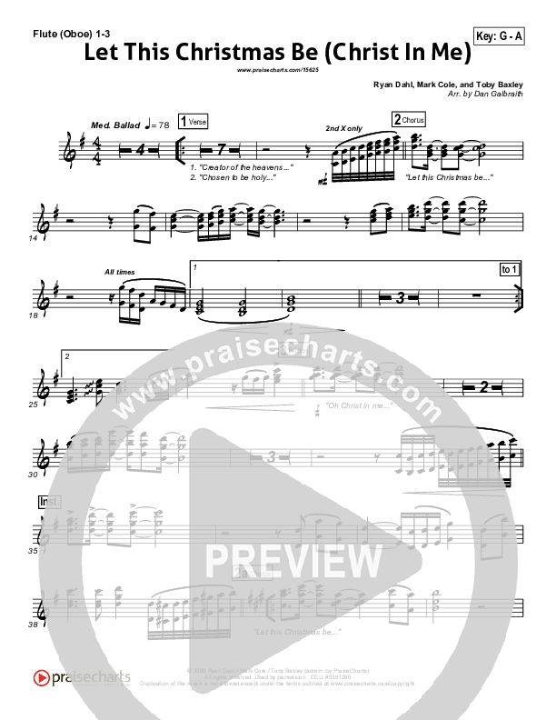 Let This Christmas Be (Christ In Me) Flute/Oboe 1/2/3 (PraiseCharts Band)