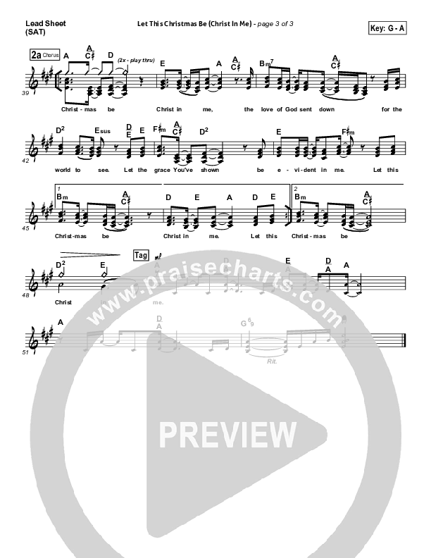 Let This Christmas Be (Christ In Me) Lead Sheet (PraiseCharts Band)