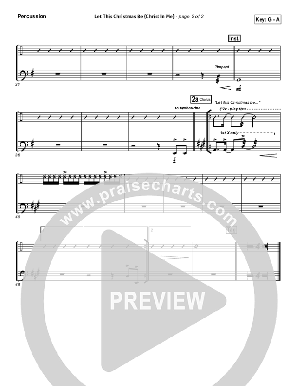 Let This Christmas Be (Christ In Me) Percussion (PraiseCharts Band)