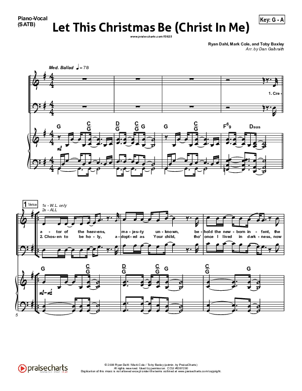 Let This Christmas Be (Christ In Me) Lead & Piano (PraiseCharts Band)
