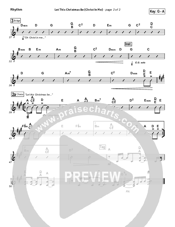 Let This Christmas Be (Christ In Me) Rhythm Chart (PraiseCharts Band)