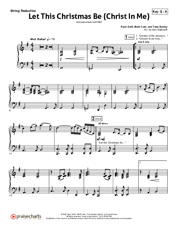 Let This Christmas Be (Christ In Me) Synth Strings (PraiseCharts Band)