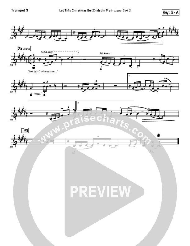 Let This Christmas Be (Christ In Me) Trumpet 3 (PraiseCharts Band)
