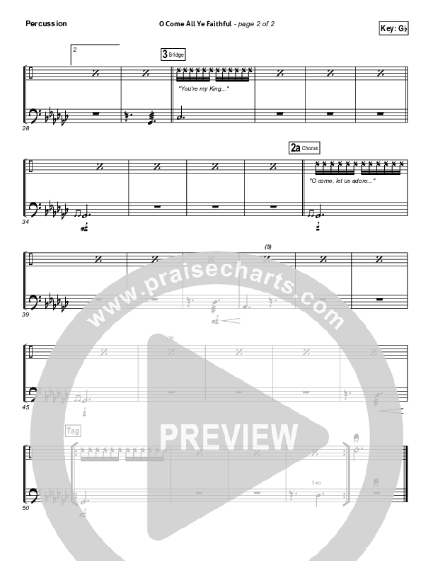 O Come All Ye Faithful Percussion (Jeremy Camp)