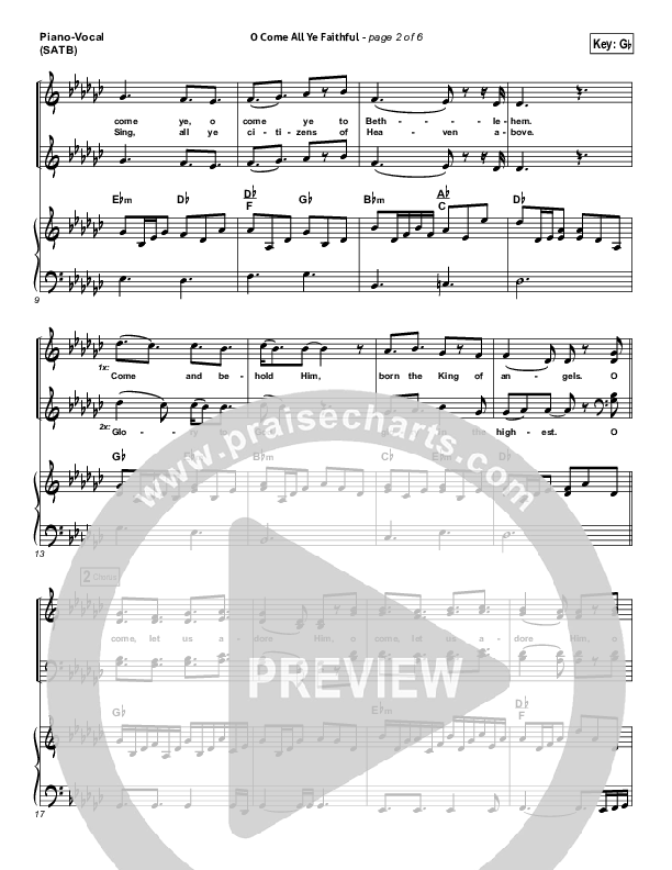 O Come All Ye Faithful Piano/Vocal (SATB) (Jeremy Camp)