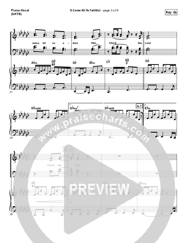 O Come All Ye Faithful Piano/Vocal (SATB) (Jeremy Camp)