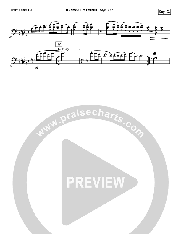 O Come All Ye Faithful Trombone 1/2 (Jeremy Camp)