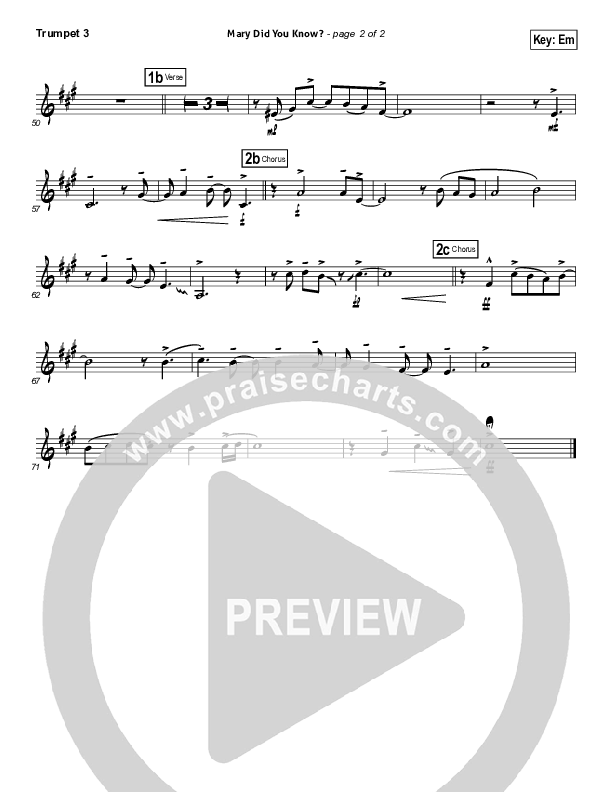 Mary Did You Know Trumpet 3 (Kutless)